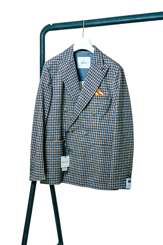 AT.P.CO blue plaid suit blazer