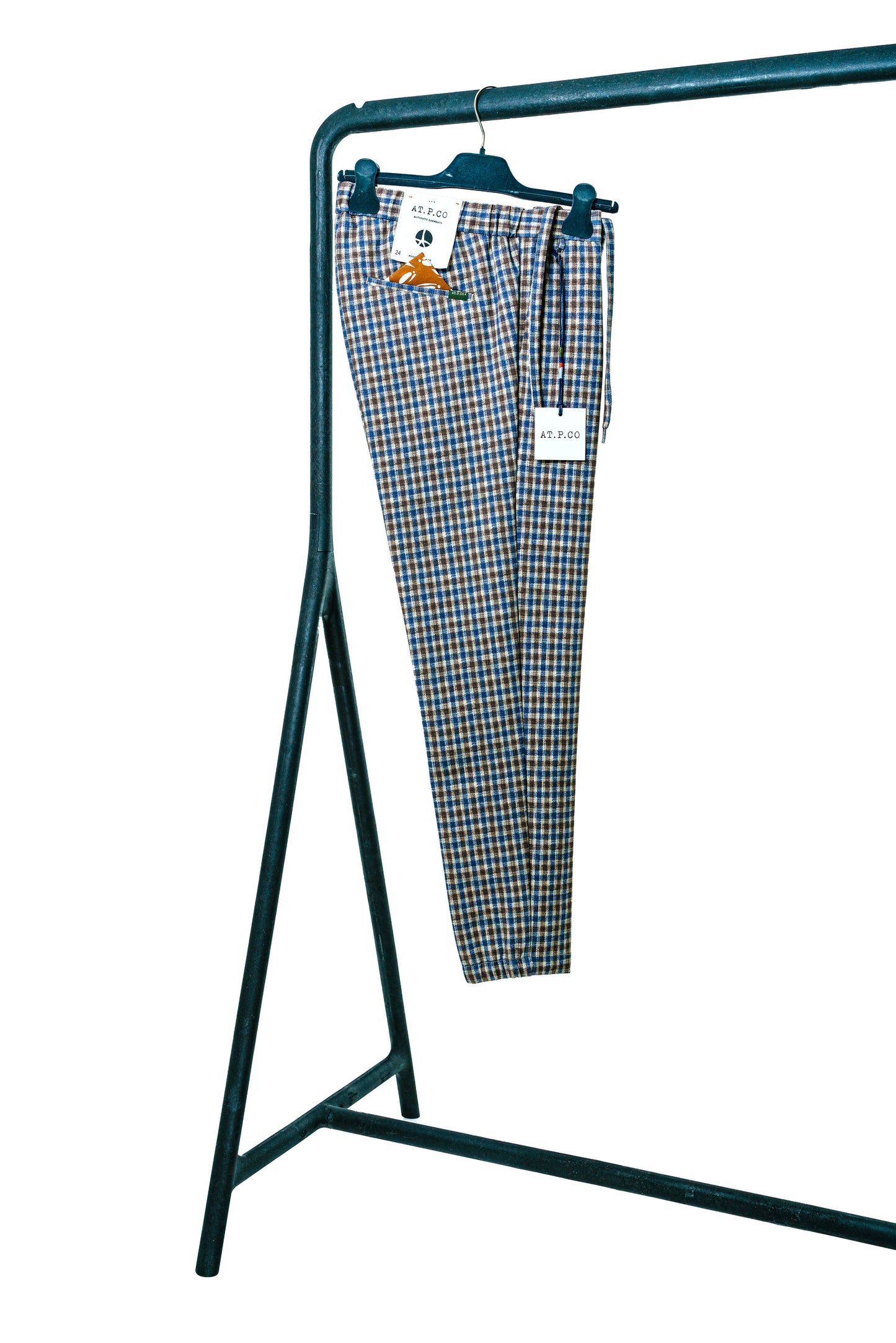 AT.P.CO blue plaid suit trousers