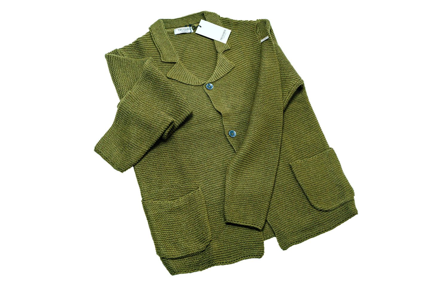 TRUSSARDI military green cardigan